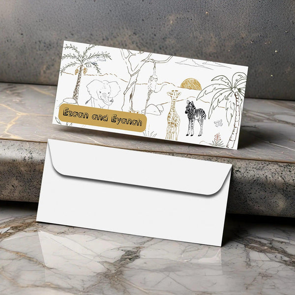 Personalised Money Envelopes - Wildlife Theme - Set of 20 - Chatterbox Labels - Envelopes