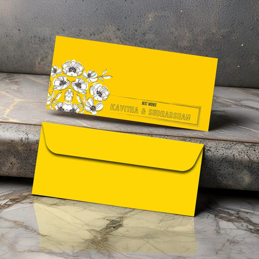 Personalised Money Envelopes - Yellow Blossom - Set of 20 - Chatterbox Labels - Envelopes