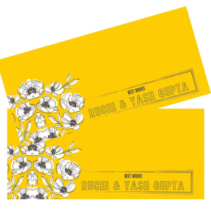 Personalised Money Envelopes - Yellow Blossom - Set of 20 - Chatterbox Labels - Envelopes