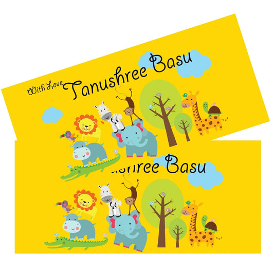 Personalised Money Envelopes - Yellow Jungle Theme - Set of 20 - Chatterbox Labels - Envelopes