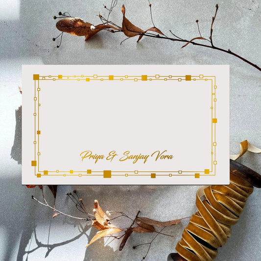 Personalised Gold Foil Note Cards - Geometric - Set of 20 - Chatterbox Labels - Notecards