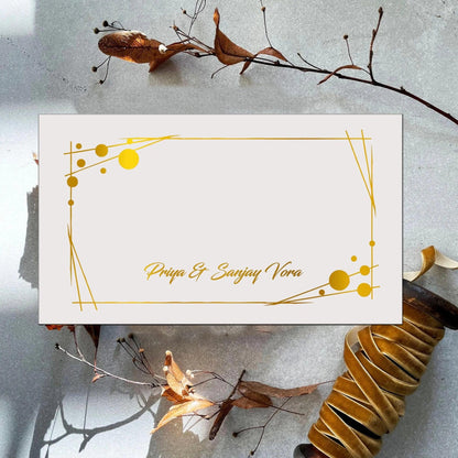 Personalised Gold Foil Note Cards - Lines and Dots - Set of 20 - Chatterbox Labels - Notecards