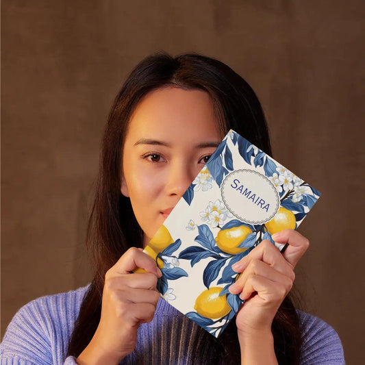 Personalised Notebook - A5 size - Blue Lemonade - Chatterbox Labels - Notebook