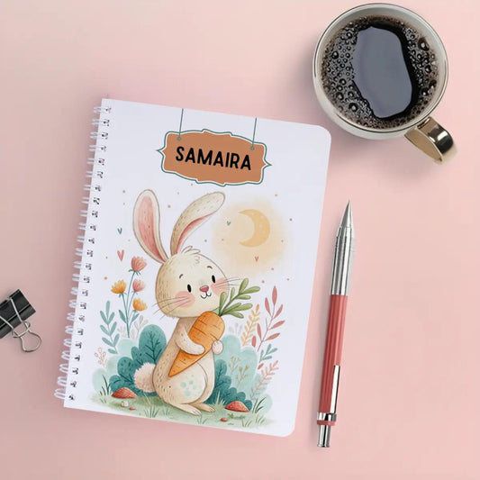 Personalised Notebook - A5 size - Bunny Charm - Chatterbox Labels - Notebook