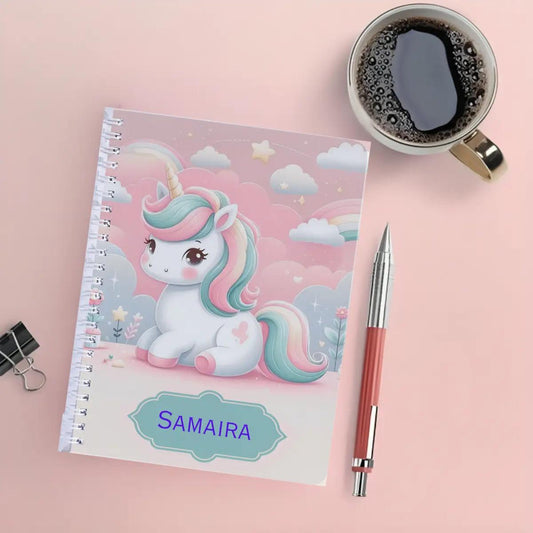 Personalised Notebook - A5 size - Twinkle Unicorn - Chatterbox Labels - Notebook