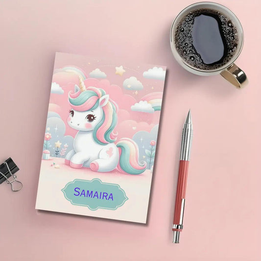 Personalised Notebook - A5 size - Twinkle Unicorn - Chatterbox Labels - Notebook