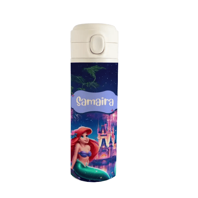 Personalised Stainless Steel Water Bottle - Mermaid Magic Chatterbox Labels