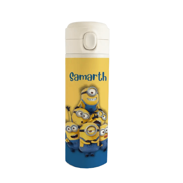 Personalised Stainless Steel Water Bottle - Minion Sipper Chatterbox Labels