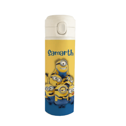 Personalised Stainless Steel Water Bottle - Minion Sipper Chatterbox Labels