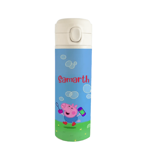 Personalised Stainless Steel Water Bottle - Peppa's Drink Chatterbox Labels