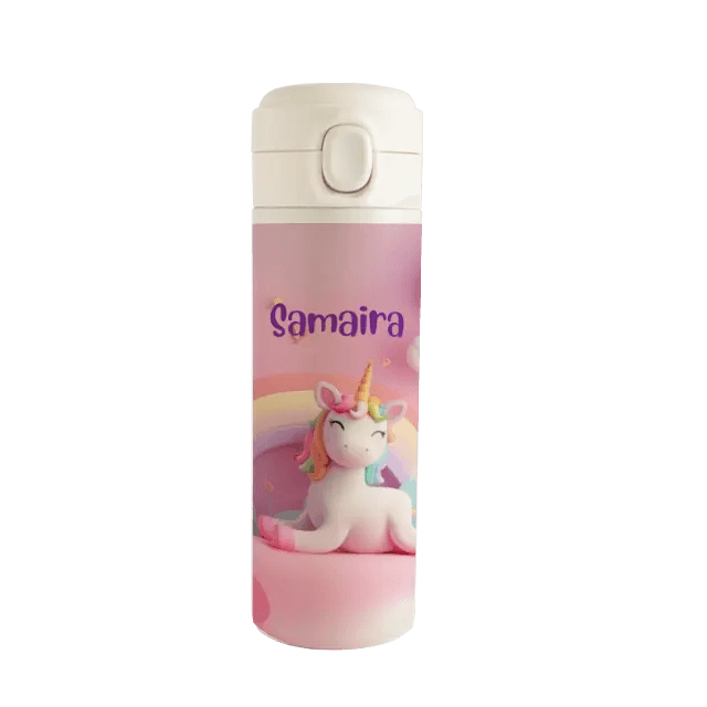 Personalised Stainless Steel Water Bottle - Unicorn Dream Chatterbox Labels