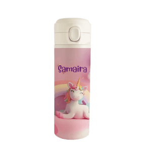 Personalised Stainless Steel Water Bottle - Unicorn Dream Chatterbox Labels