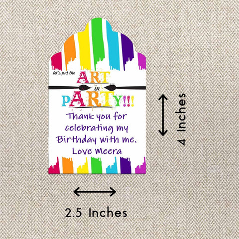 Personalised Thank You Cards - Art Party - Set of 15 - Chatterbox Labels