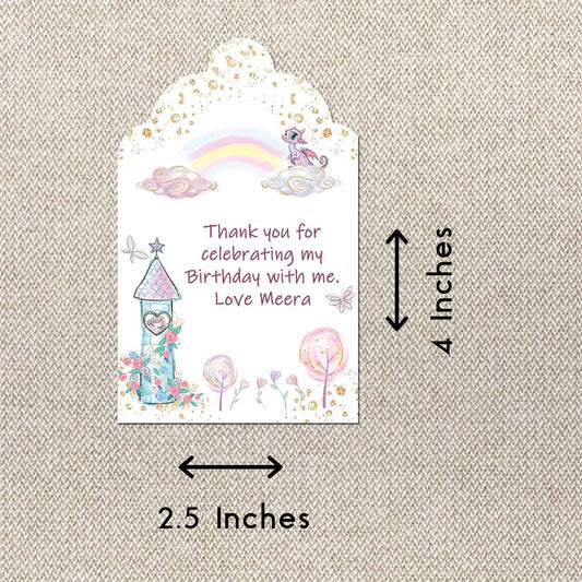 Personalised Thank You Cards - Pink Glitter - Set of 15 - Chatterbox Labels - Thank You Cards