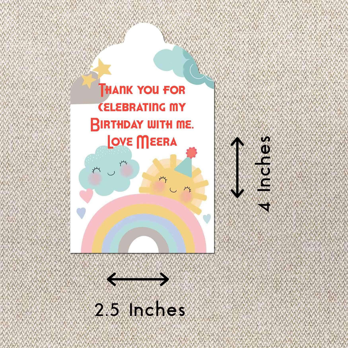 Personalised Thank You Cards - Rainbow - Set of 15 - Chatterbox Labels - Thank You Cards