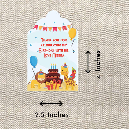 Personalised Thank You Cards - Sweet Safari - Set of 15 - Chatterbox Labels - Thank You Cards