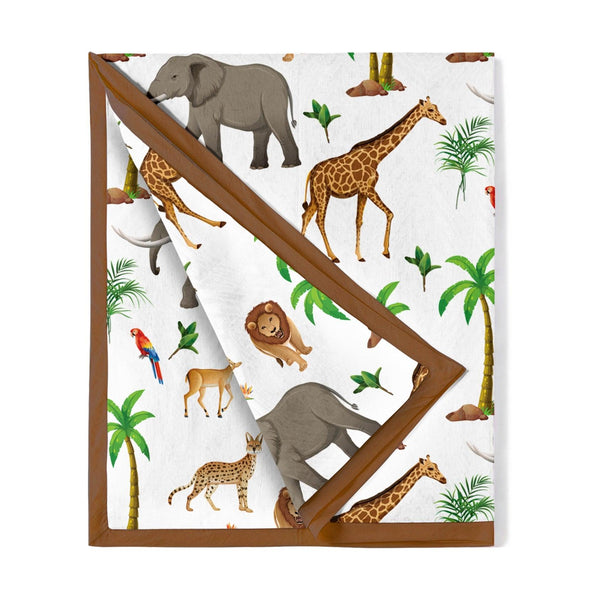 Perosnalised Cotton Blankets for Kids - Safari Snuggles design