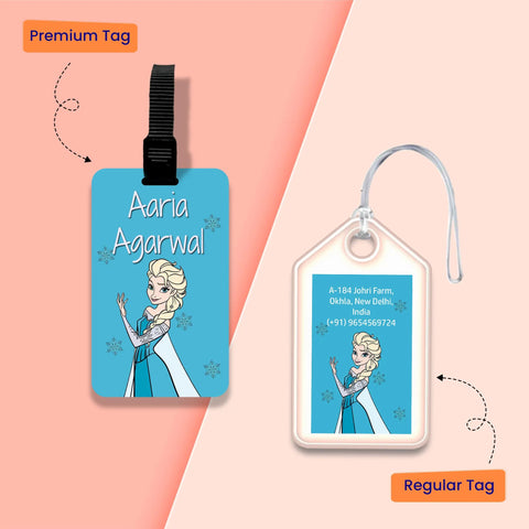 Personalized Bag Tags for Kids - Set of 5 - Frozen Design Chatterbox Labels