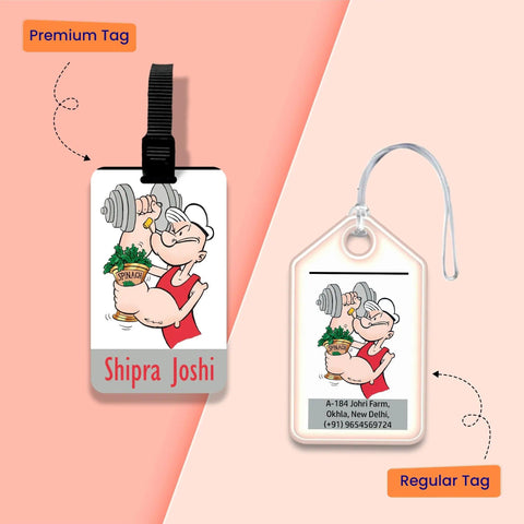 Personalized Bag Tags for Kids - Set of 5 - Popeye Design Chatterbox Labels