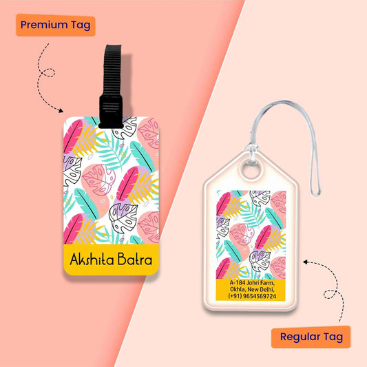 Personalized Bag Tags for Kids - Set of 5 - Spring Colors design - Chatterbox Labels - Bag Tags