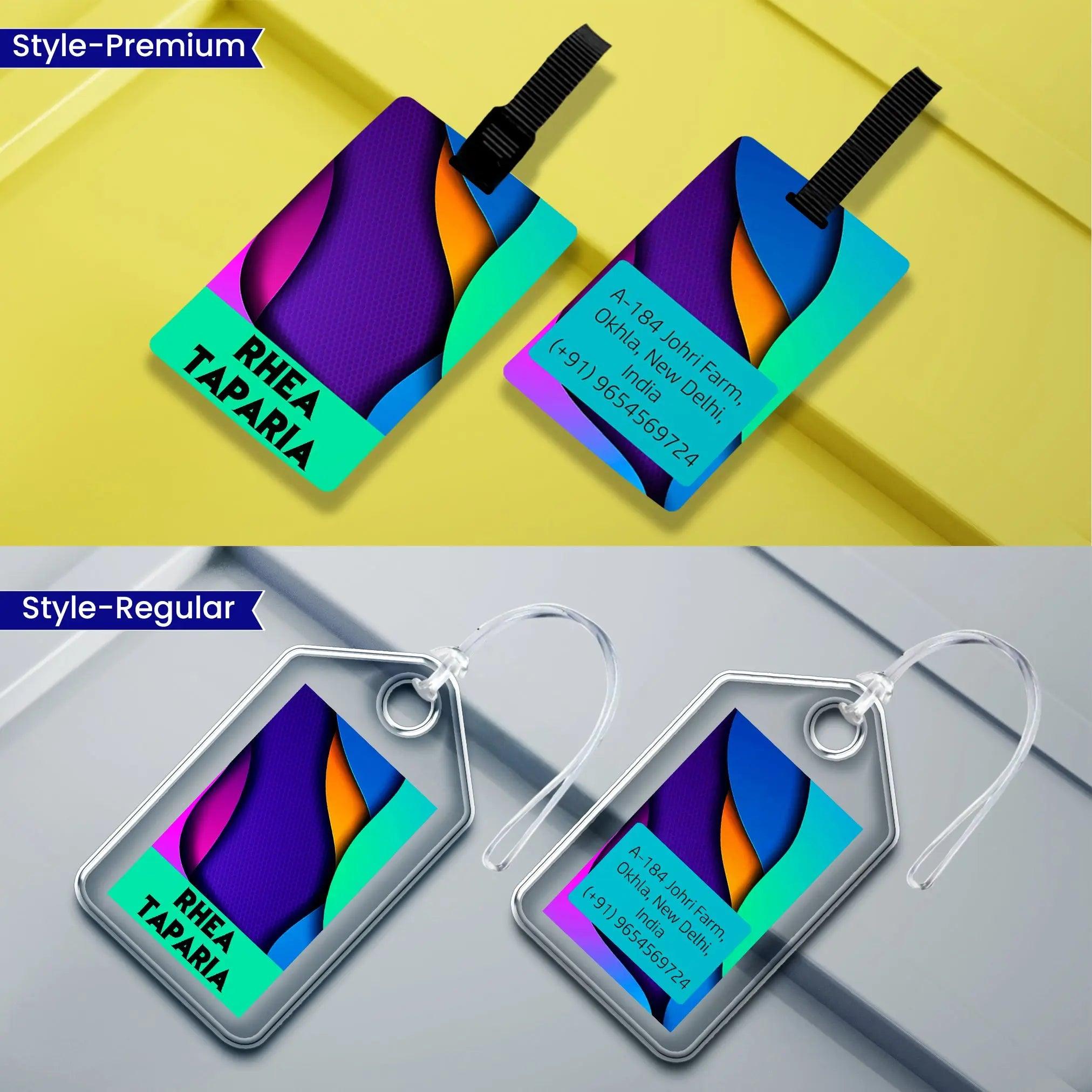 Personalized Luggage Tags Abstract Design - Set of 5 Chatterbox Labels