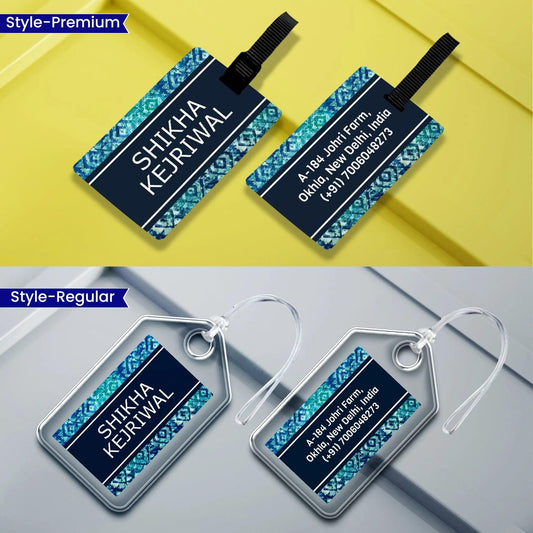 Personalized Luggage Tags - Batik Design - Chatterbox Labels - Luggage Tags