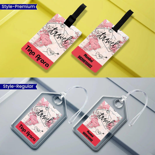 Personalized Luggage Tags - Blush Wanderer Design - Chatterbox Labels - Luggage Tags