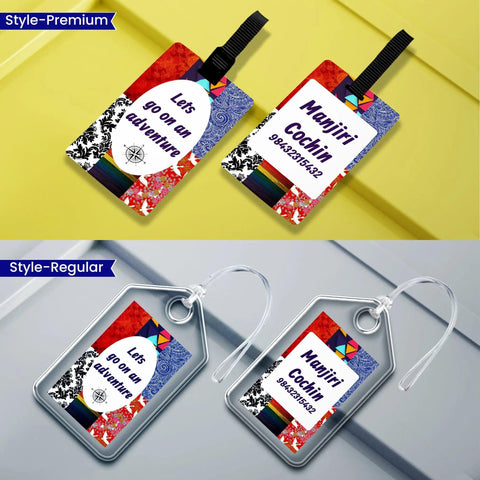 Personalized Luggage Tags Boho Design - Set of 5 Chatterbox Labels