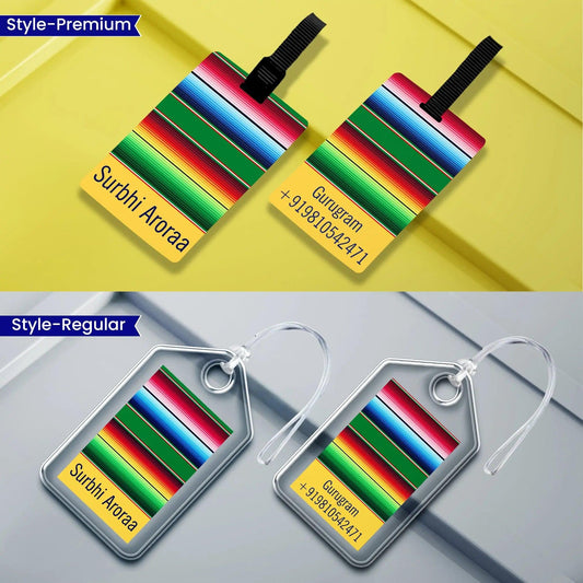 Personalized Luggage Tags - Linear Design - Chatterbox Labels - Luggage Tags