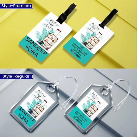 Personalized Luggage Tags - Pack Your Bags Design - Chatterbox Labels - Luggage Tags