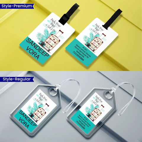 Personalized Luggage Tags Pack Your Bags Design - Set of 5 Chatterbox Labels