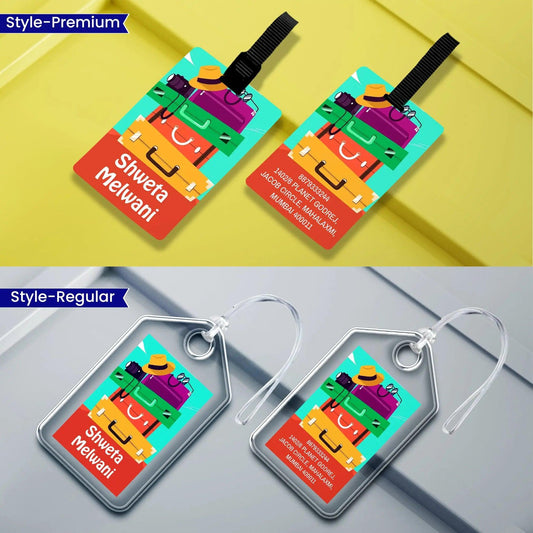 Personalized Luggage Tags - Ready To Go Design - Chatterbox Labels - Luggage Tags