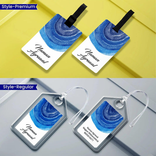 Personalized Luggage Tags - Ocean Trace Design - Chatterbox Labels - Luggage Tags
