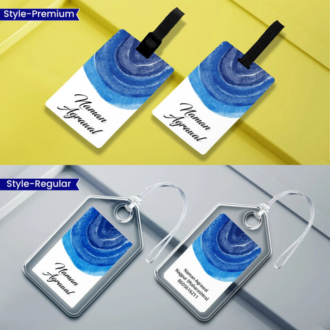 Personalized Luggage Tags -  Set of 5 - Ocean Trace Design Chatterbox Labels