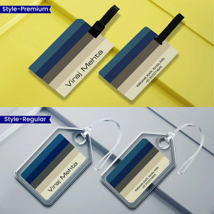 Personalized Luggage Tags -  Set of 5 - Stripes & Style Design Chatterbox Labels
