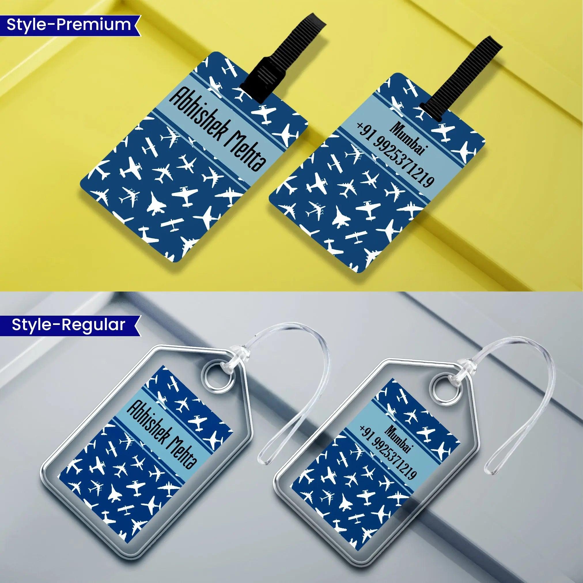 Personalized Luggage Tags Skyline Design - Set of 5 Chatterbox Labels