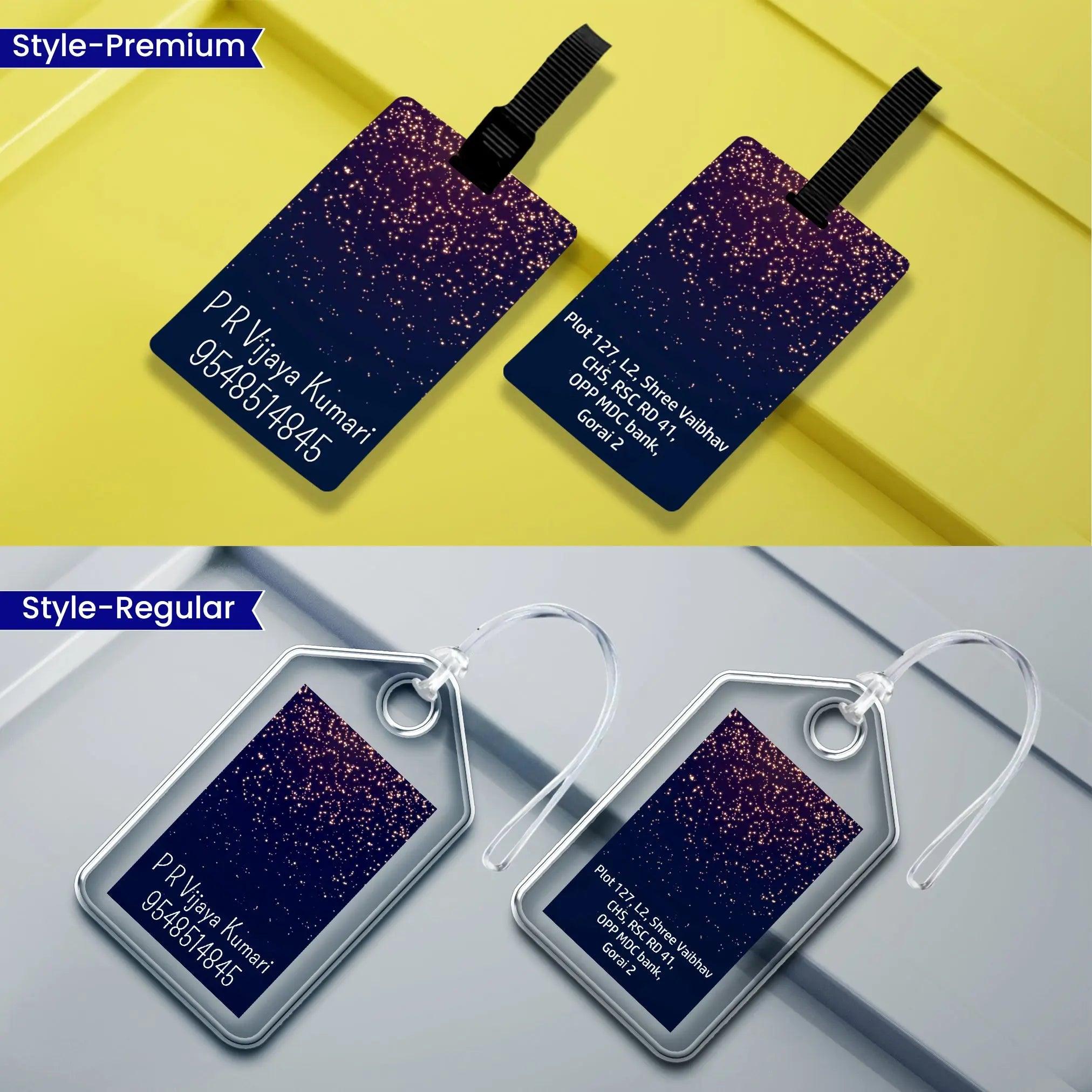 Personalized Luggage Tags Sparkle Design - Set of 5 Chatterbox Labels