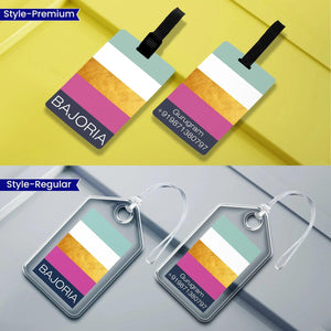 Personalized Luggage Tags - Stripes Design - Set of 5 Chatterbox Labels