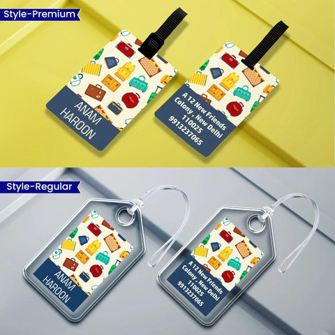 Personalized Luggage Tags Travel Bags Design - Set of 5 Chatterbox Labels