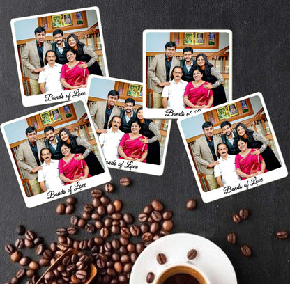 Personalised Photo Coasters - Set of 6 - Chatterbox Labels - Coasters
