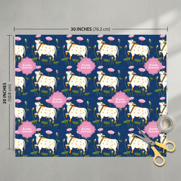 Custom Gift Wrapping Paper - Pichwai Petals Design - Chatterbox Labels - Wrapping Paper