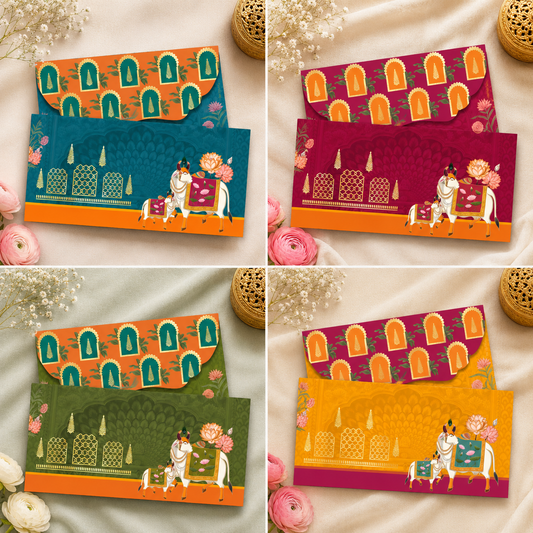 Assorted Wedding Luxe Envelope Set - Pichwai Design - Chatterbox Labels - Envelopes