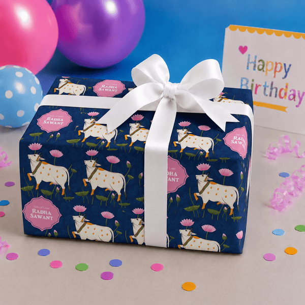 Custom Gift Wrapping Paper - Pichwai Petals Design - Chatterbox Labels - Wrapping Paper