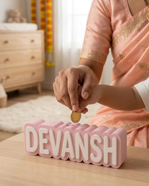 Personalised 3D Printed Piggy Bank with Name