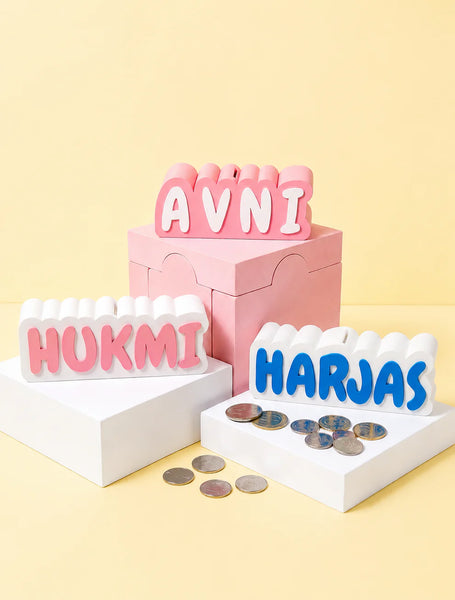 Personalised 3D Printed Piggy Bank with Name