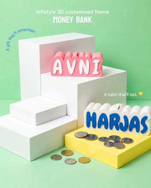 Personalised 3D Printed Piggy Bank with Name