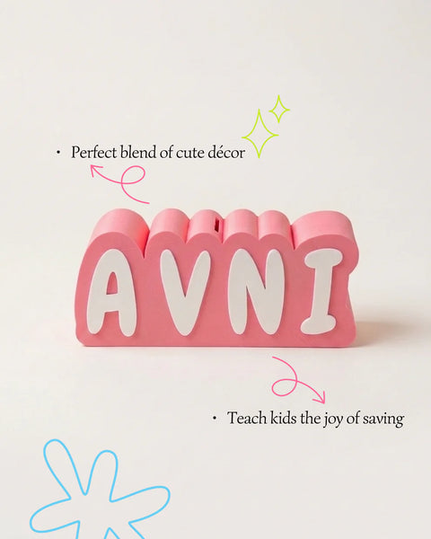 Personalised 3D Printed Piggy Bank with Name