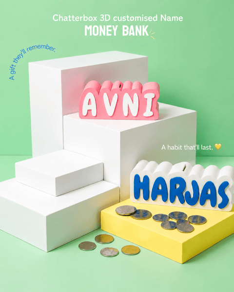 Personalised 3D Printed Piggy Bank with Name - Chatterbox Labels-3D Printed Gifts