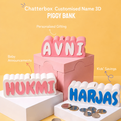 Personalised 3D Printed Piggy Bank with Name