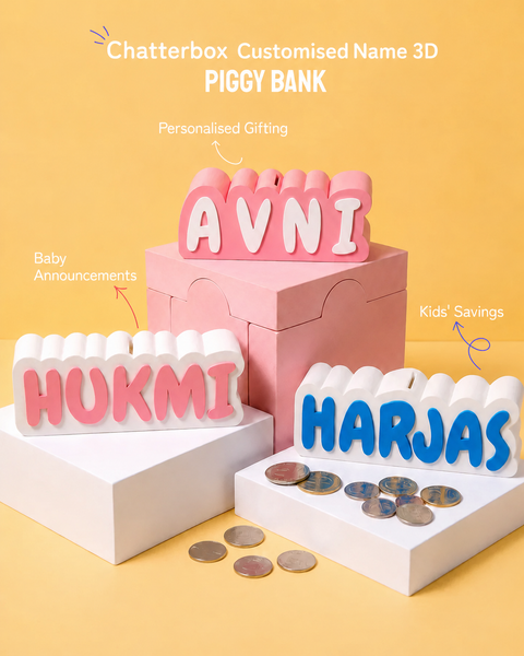 Personalised 3D Printed Piggy Bank with Name